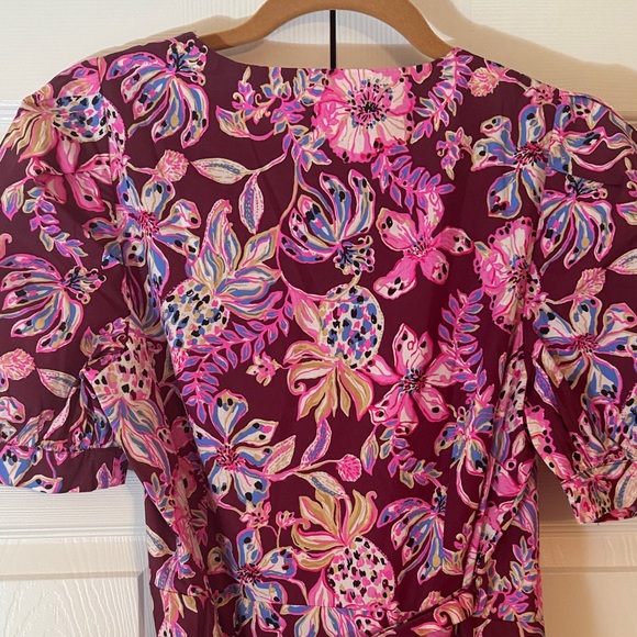 NWOT Lilly Pulitzer Floral Purple Wrap Dress - Picture 7 of 8